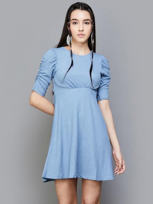 ginger by lifestyle blue a-line dress