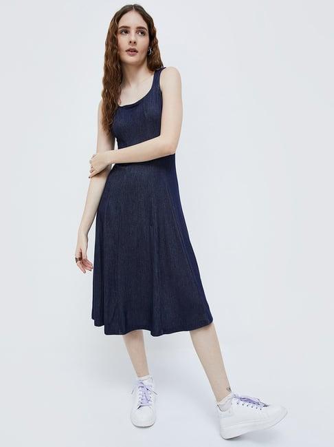 ginger by lifestyle blue a-line dress