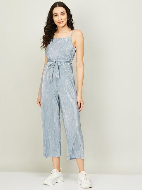 ginger by lifestyle blue a-line jumpsuit