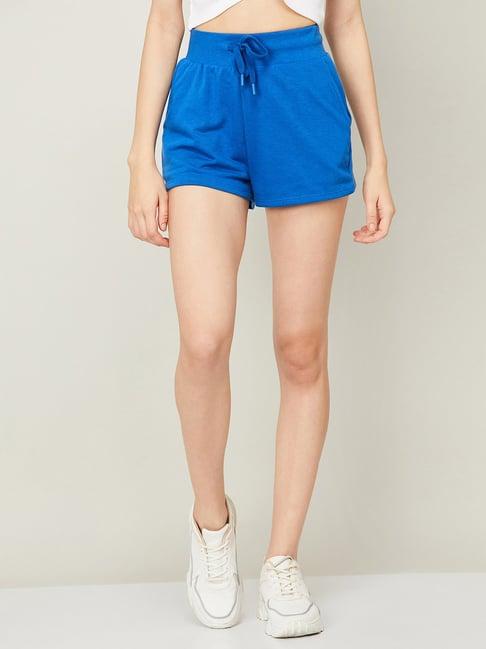 ginger by lifestyle blue cotton shorts