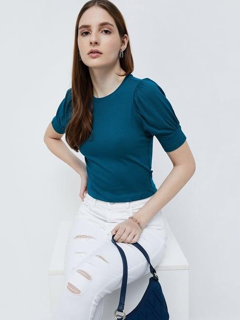 ginger by lifestyle blue striped top