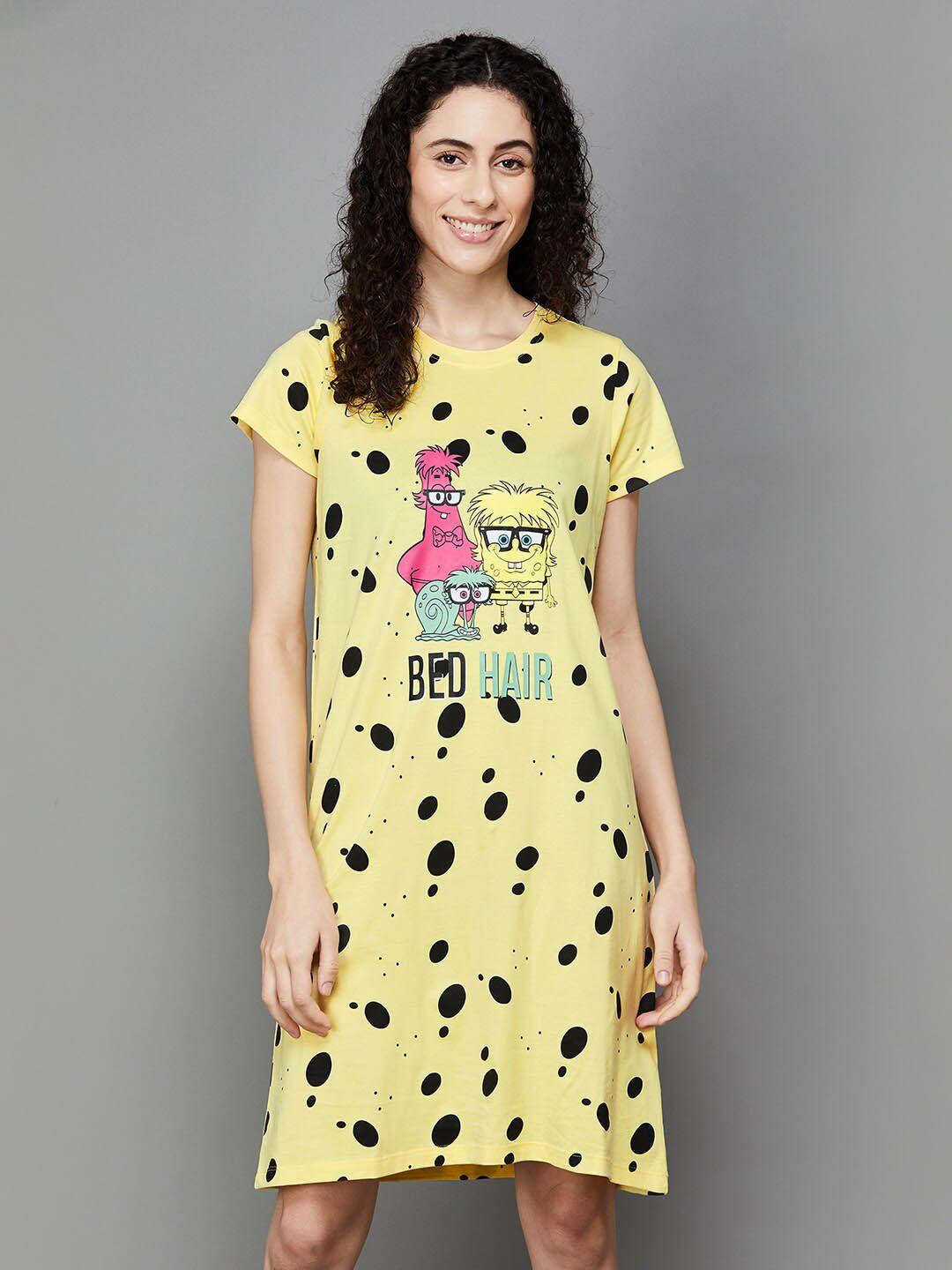 ginger by lifestyle conversational printed cotton t-shirt nightdress