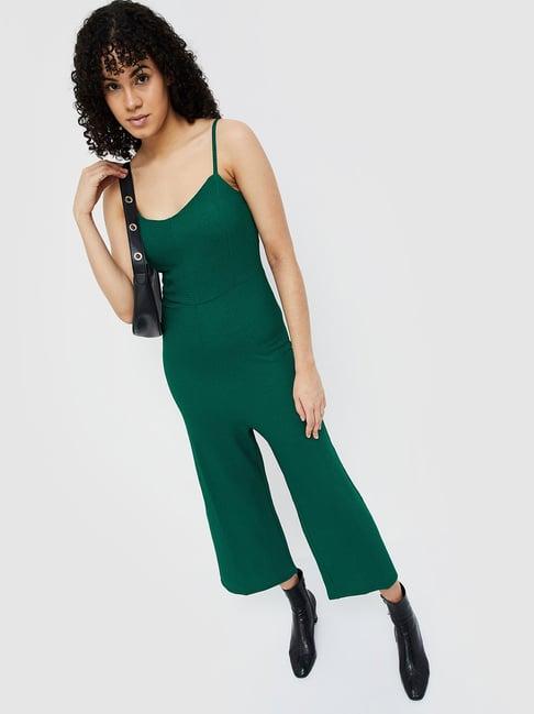 ginger by lifestyle dark green midi jumpsuit