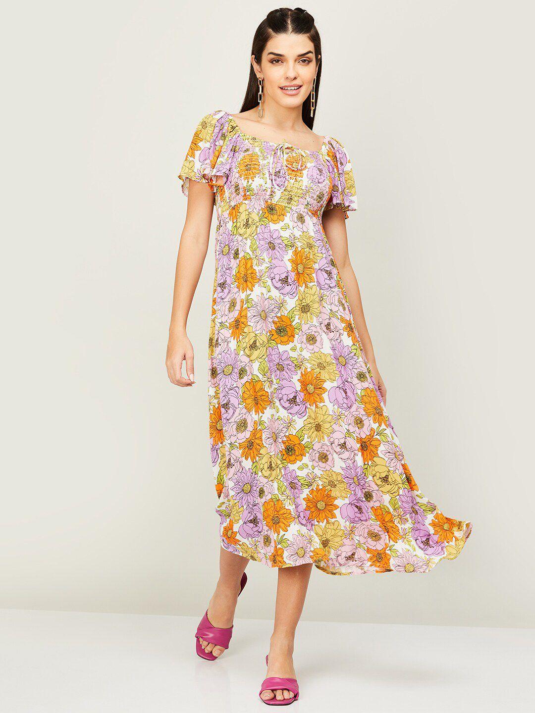 ginger by lifestyle floral a-line midi dress