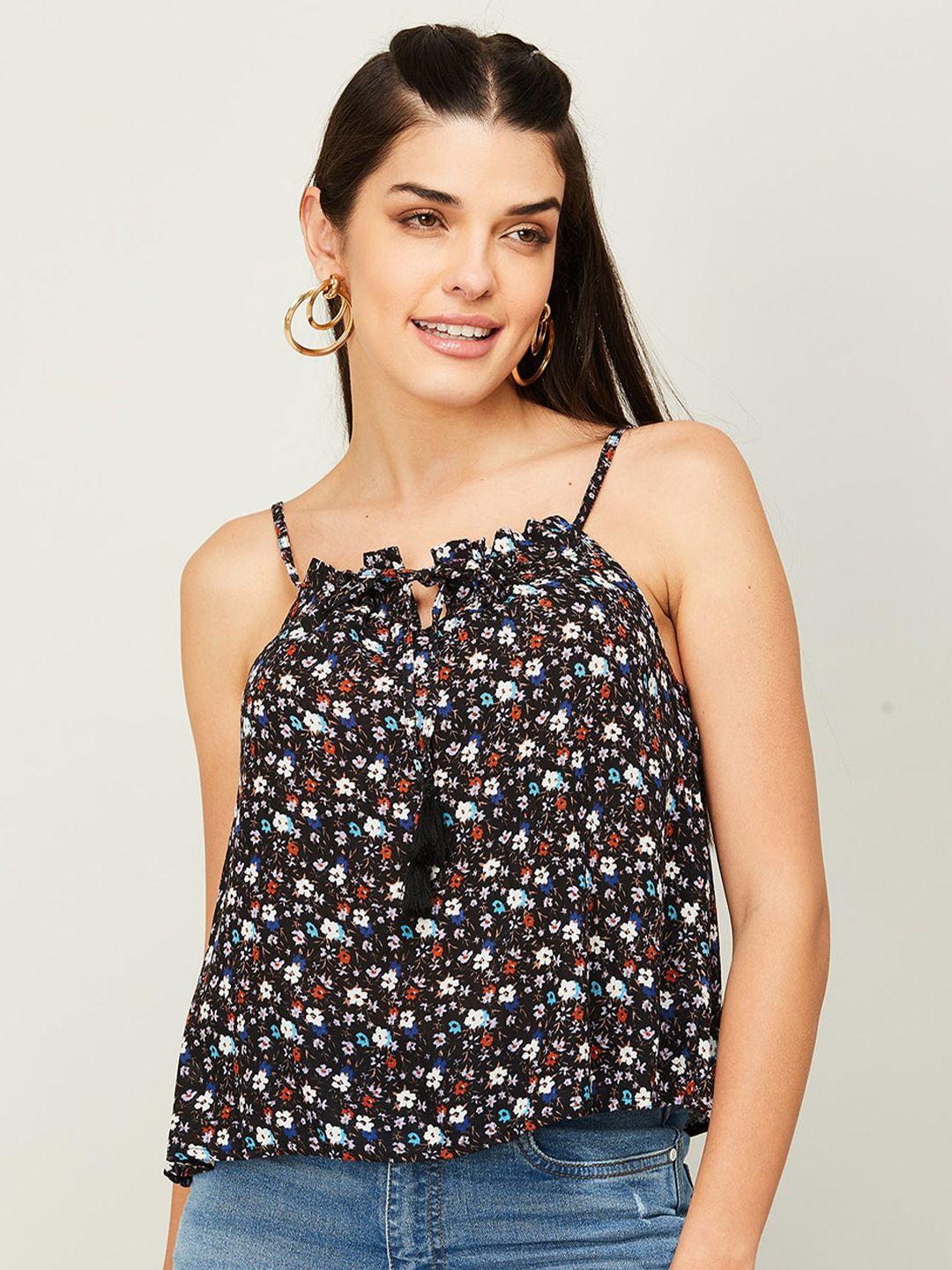 ginger by lifestyle floral print shoulder strap top