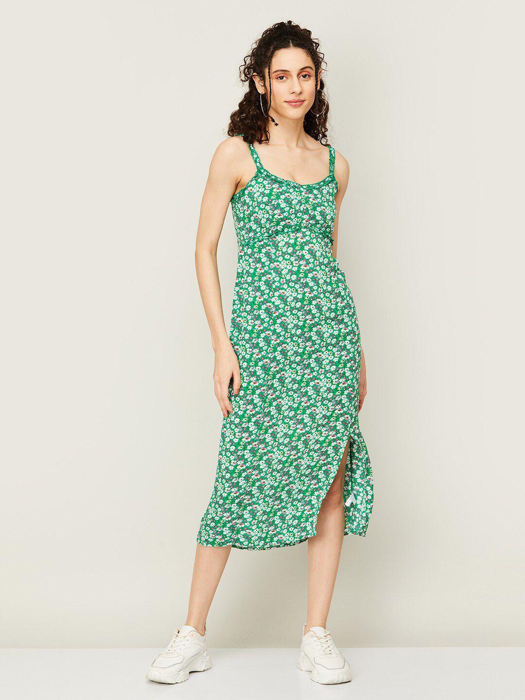 ginger by lifestyle floral printed a-line midi dress