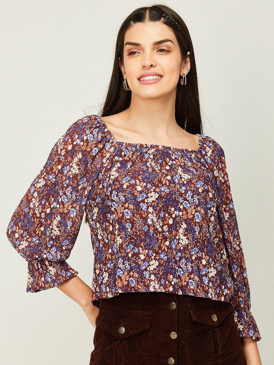 ginger by lifestyle floral printed bell sleeves top
