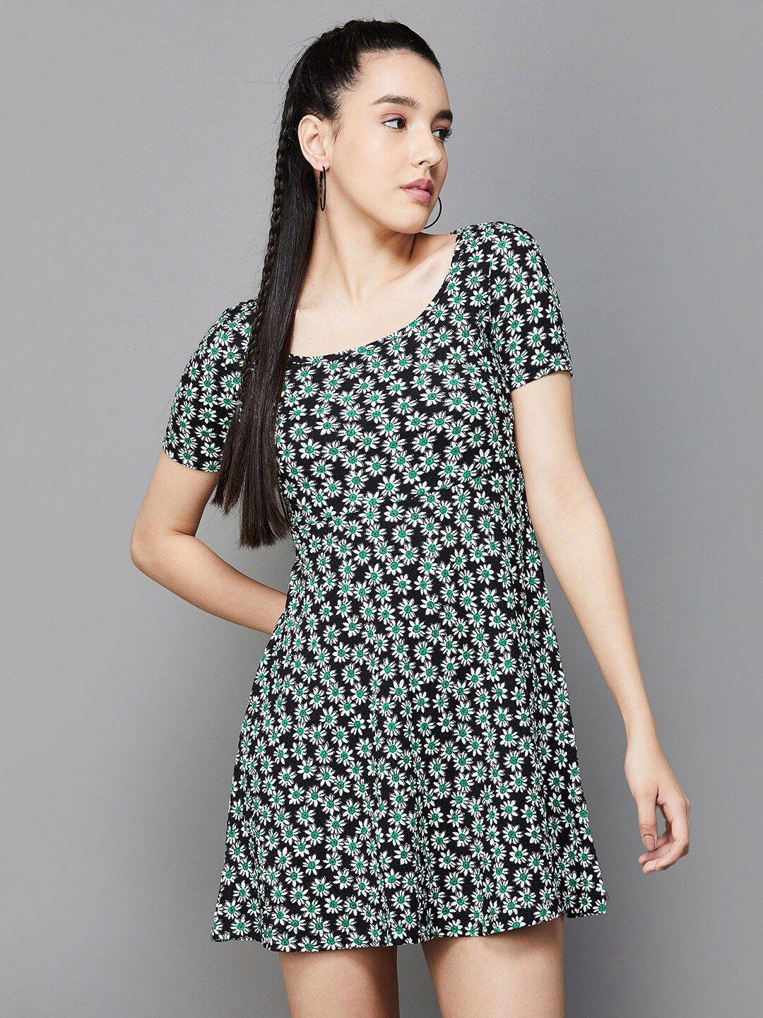 ginger by lifestyle floral printed cotton a-line mini dress