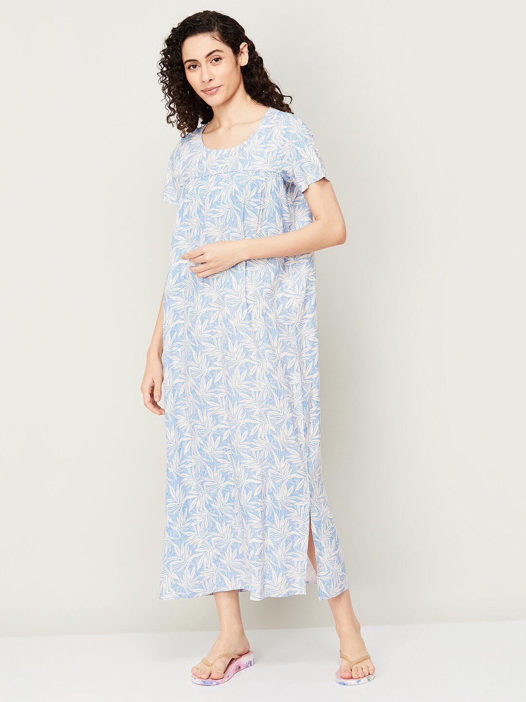 ginger by lifestyle floral printed regular maxi nightdress