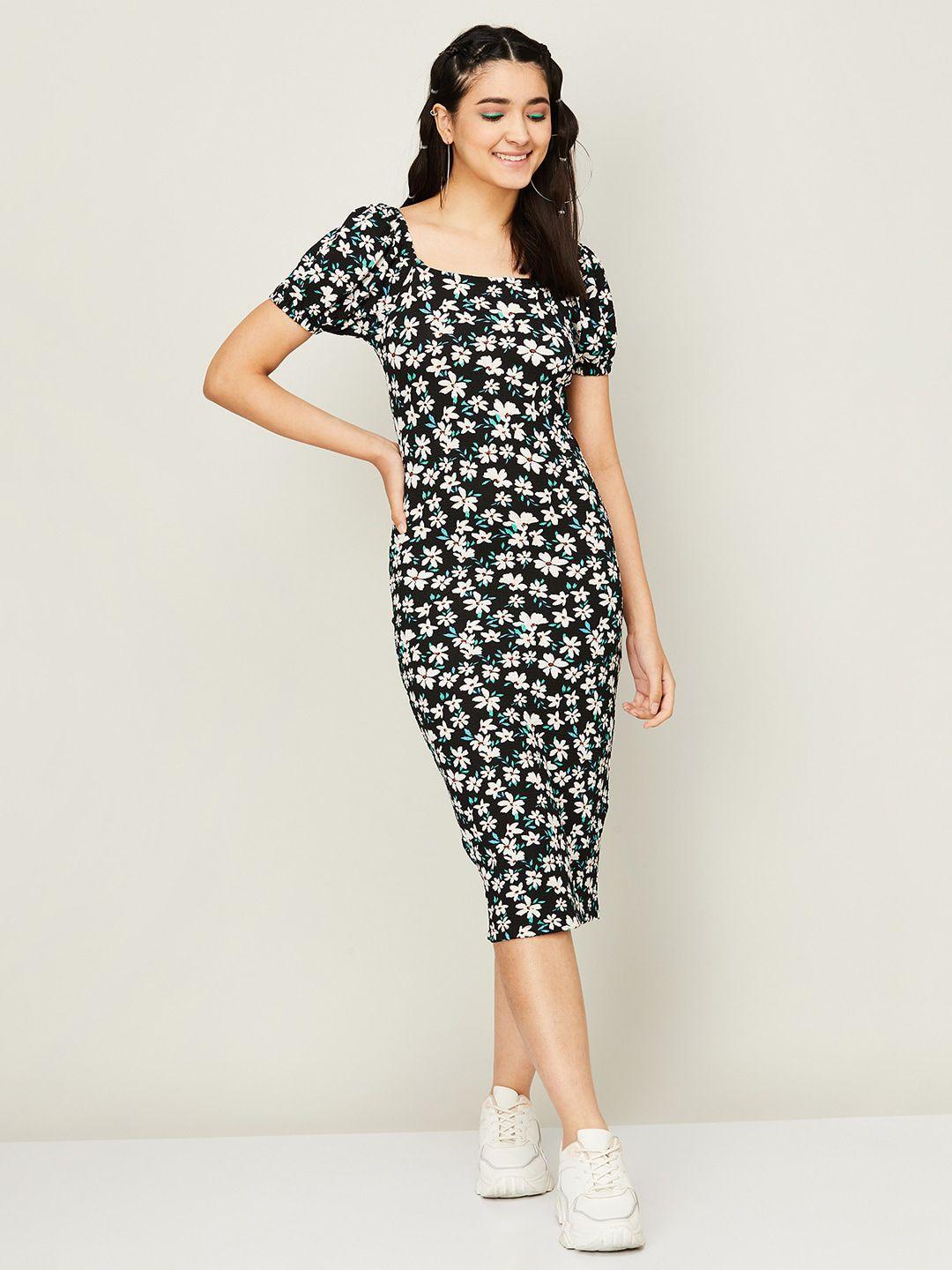 ginger by lifestyle floral printed sheath midi dress