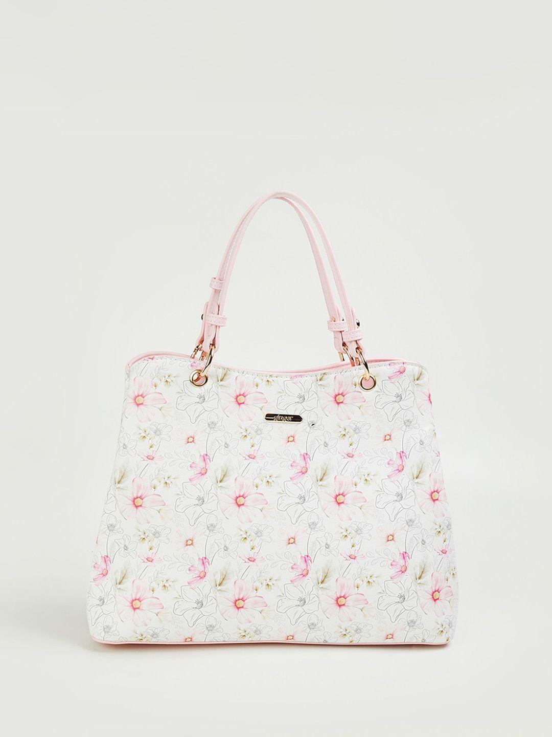 ginger by lifestyle floral printed structured handheld bag