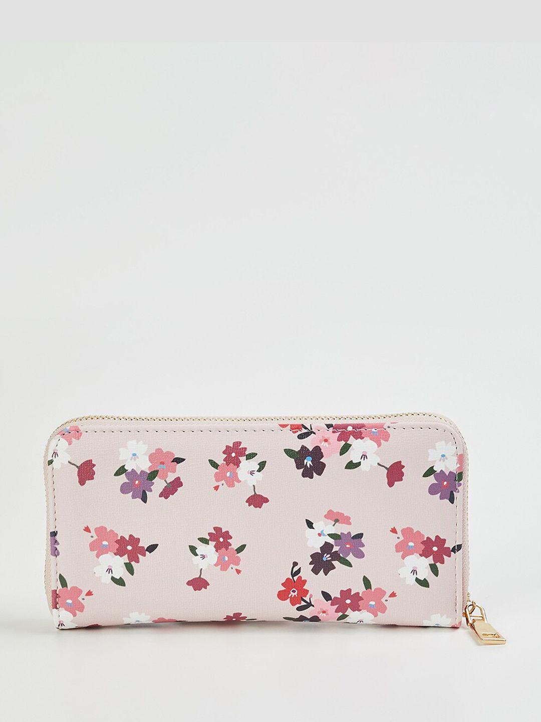 ginger by lifestyle floral printed zip around wallet