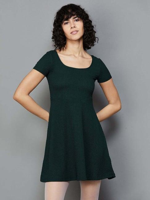 ginger by lifestyle green a-line dress