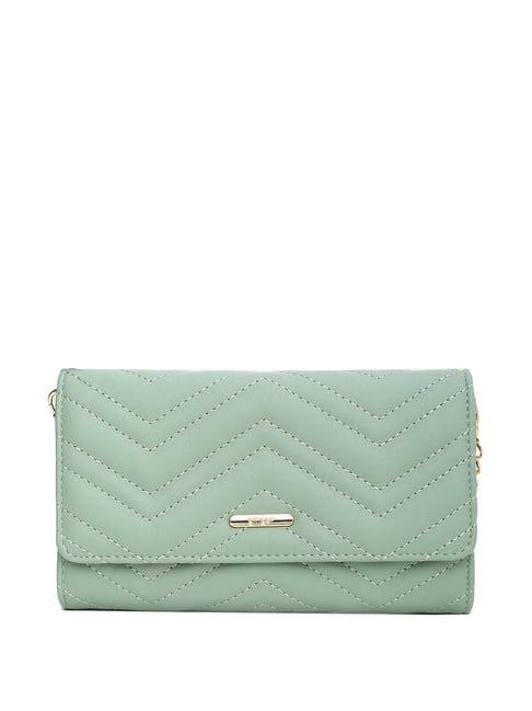 ginger by lifestyle green quilted wallet for women