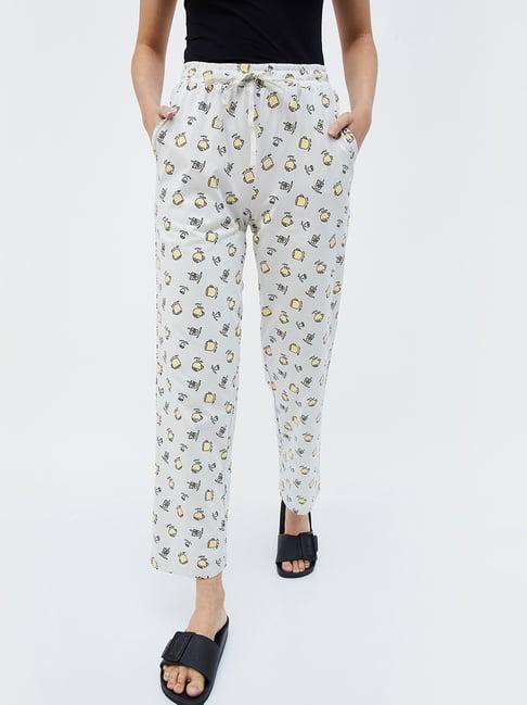 ginger by lifestyle grey cotton printed pyjamas