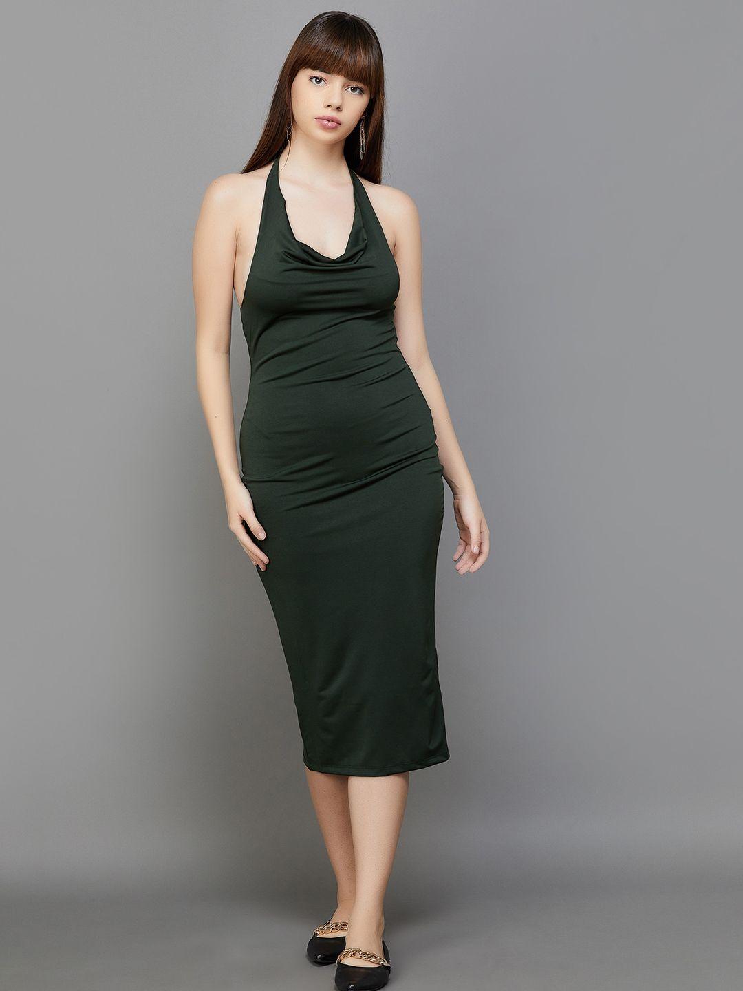 ginger by lifestyle halter neck sleeveless sheath midi dress