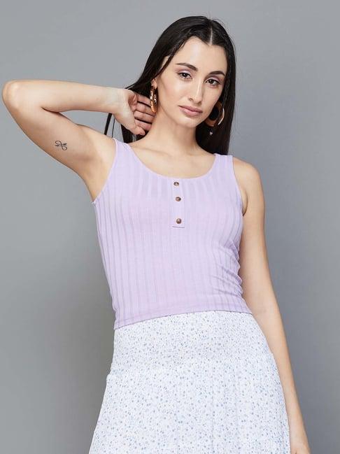 ginger by lifestyle lilac striped top