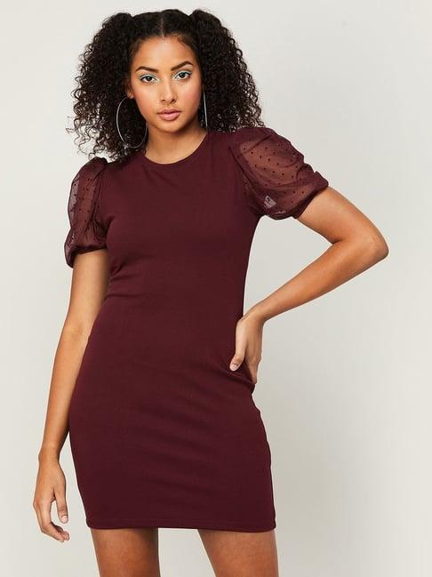 ginger by lifestyle maroon shift dress