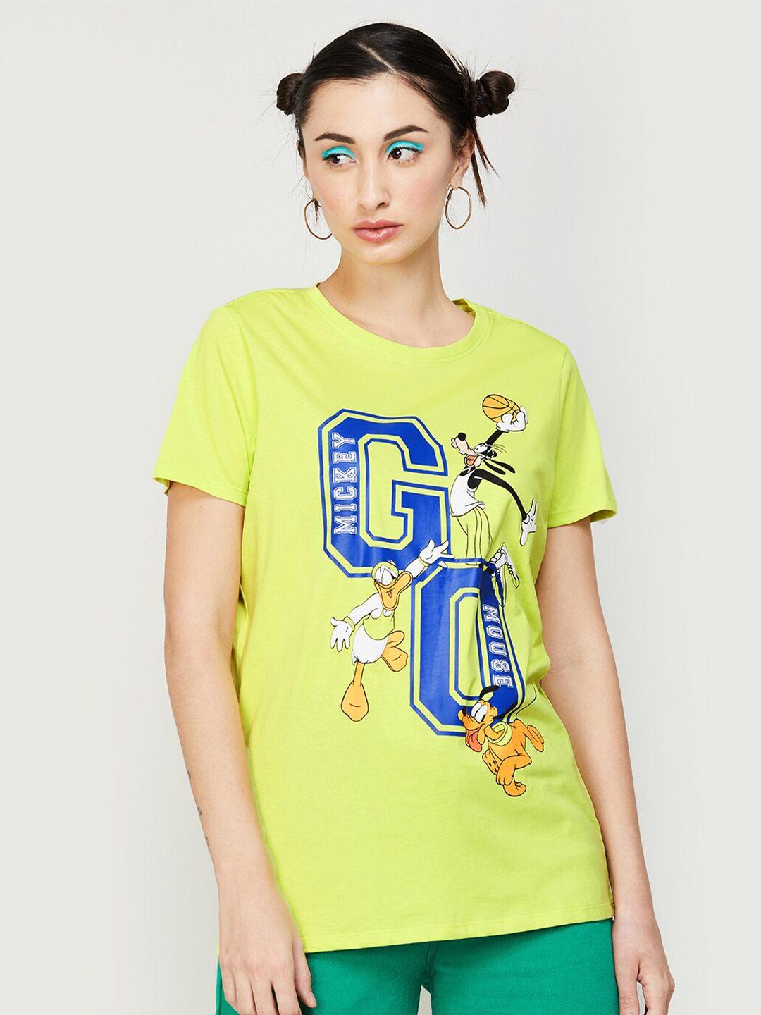 ginger by lifestyle mickey & friends printed cotton t-shirt