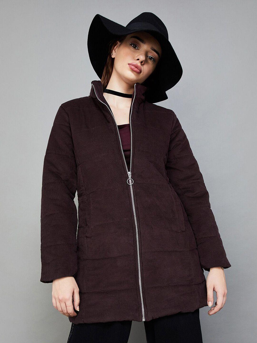 ginger by lifestyle mock collar longline padded jacket