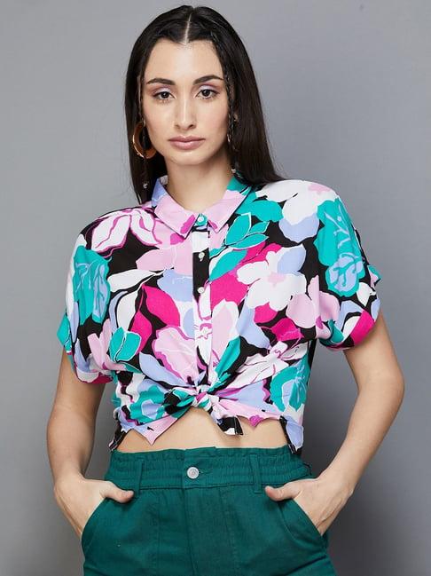 ginger by lifestyle multicolored floral print shirt