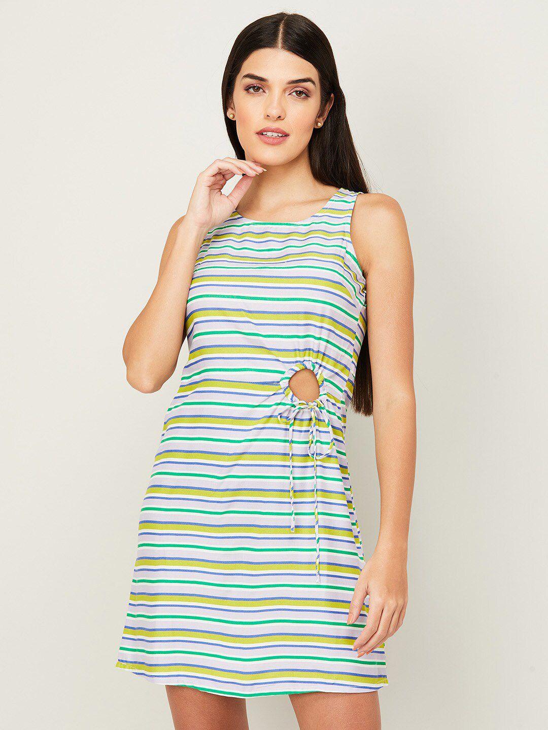 ginger by lifestyle multicoloured striped a-line dress