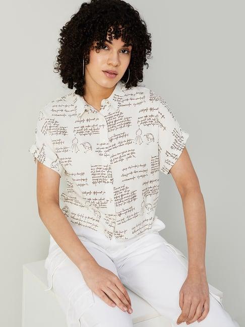 ginger by lifestyle off white graphic print shirt