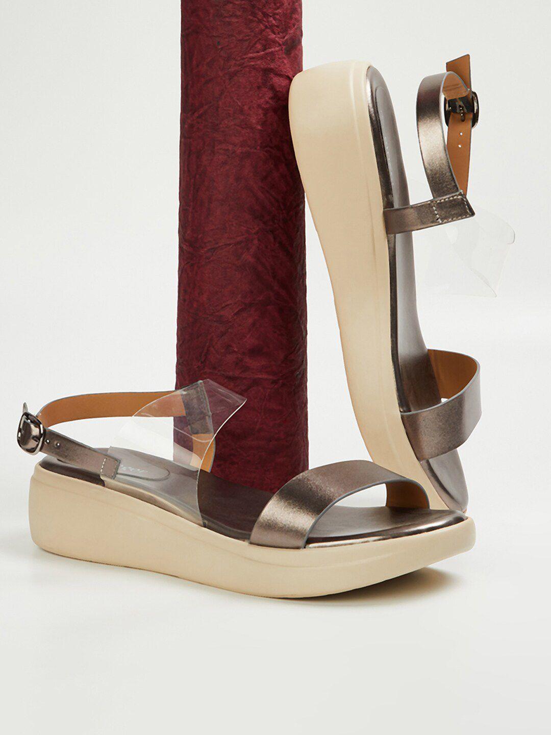 ginger by lifestyle open toe wedges with ankle loop