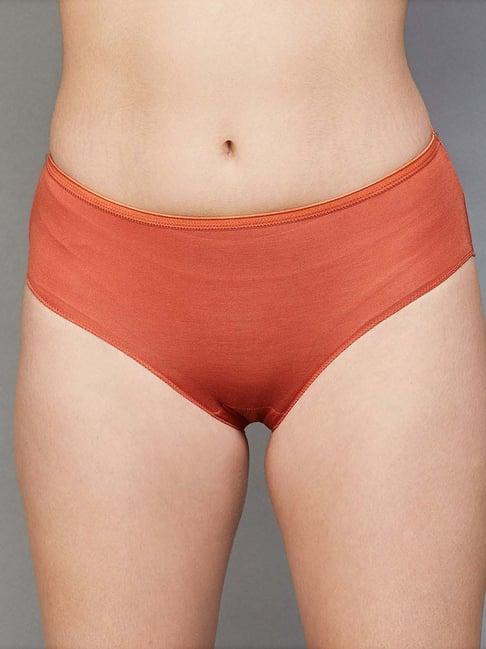 ginger by lifestyle orange cotton hipster panty