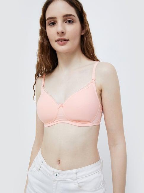 ginger by lifestyle peach padded t-shirt bra