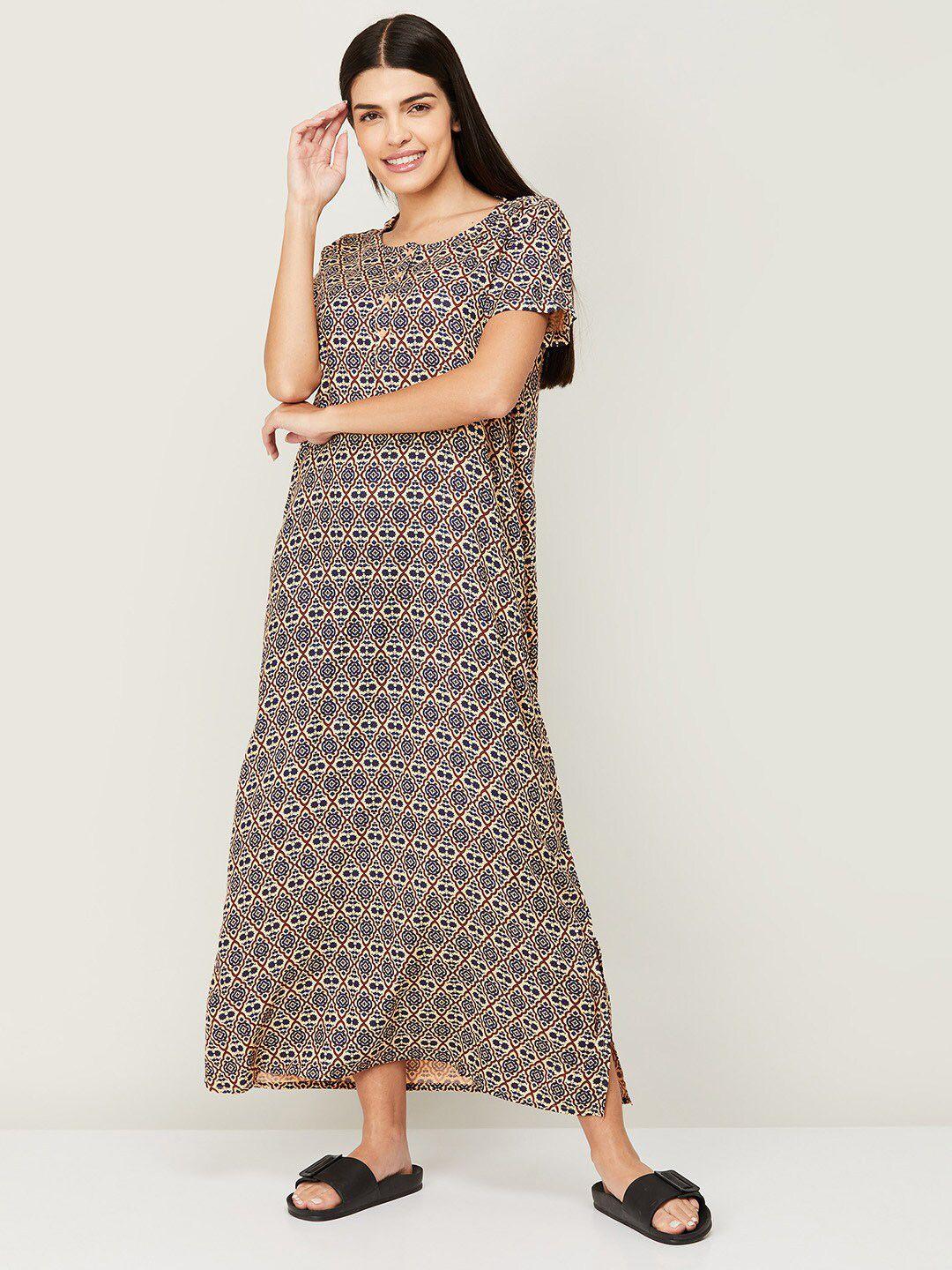ginger by lifestyle pink ethnic motifs maxi dress