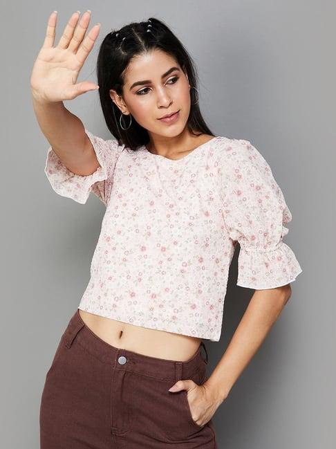 ginger by lifestyle pink floral print top