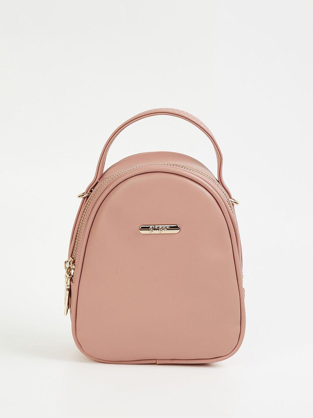 ginger by lifestyle pink pu structured hobo bag