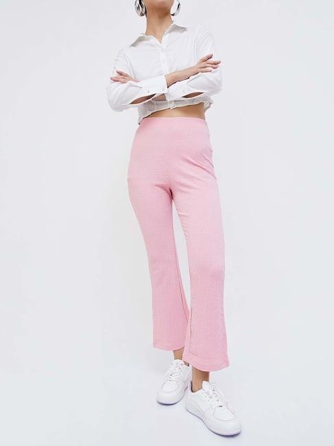 ginger by lifestyle pink regular fit pants