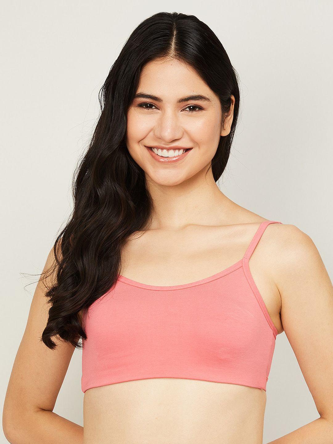 ginger by lifestyle pink solid underwired bra