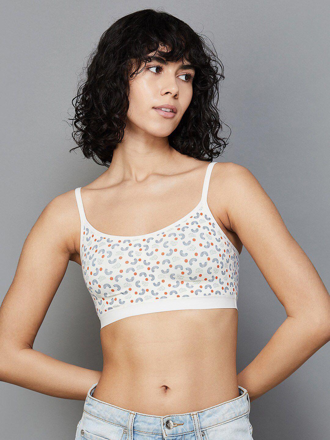 ginger by lifestyle printed full coverage non padded everyday bra with uv protection
