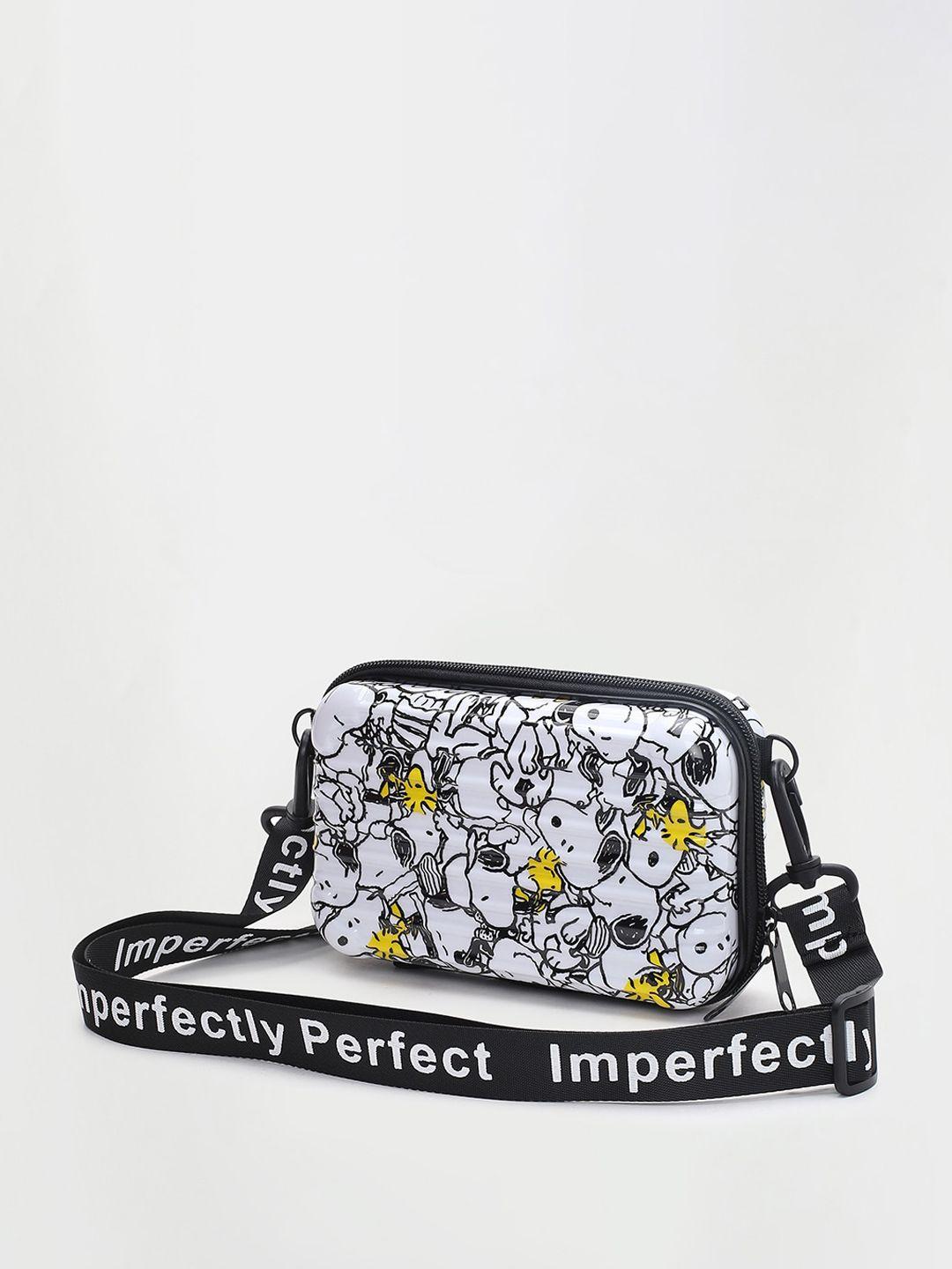 ginger by lifestyle printed structured sling bag