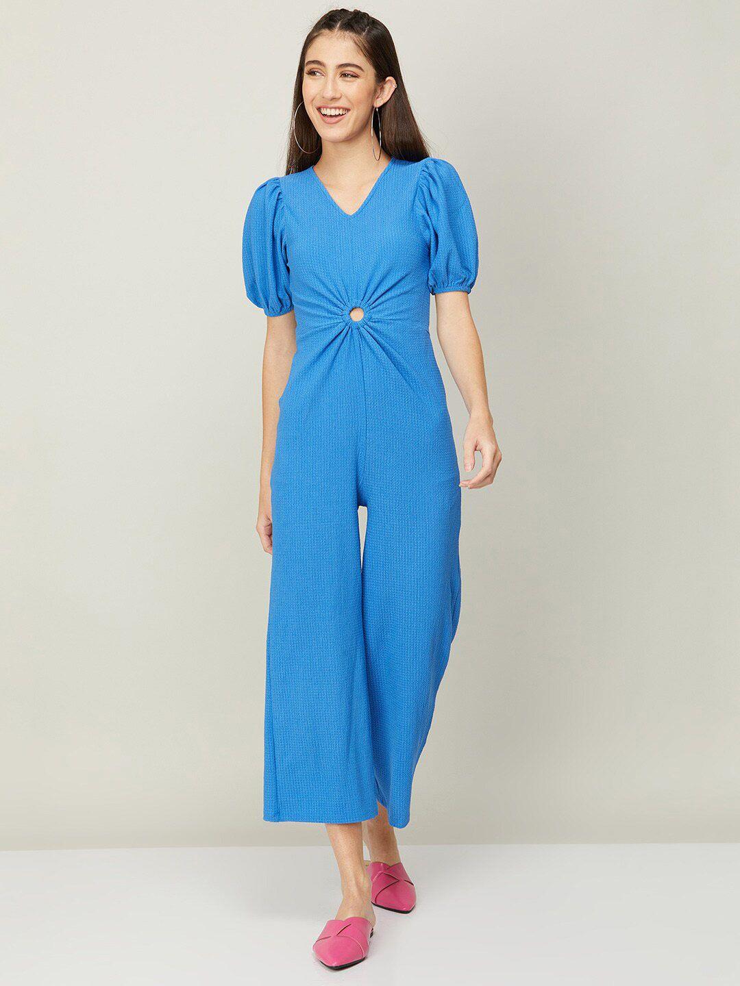 ginger by lifestyle puff sleeves basic jumpsuit