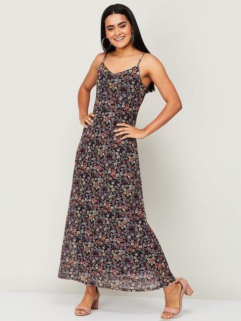 ginger by lifestyle purple floral print maxi dress