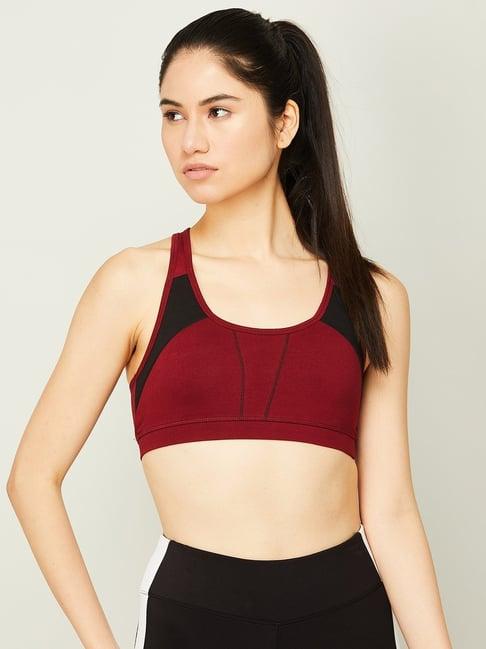 ginger by lifestyle red full coverage sports bra