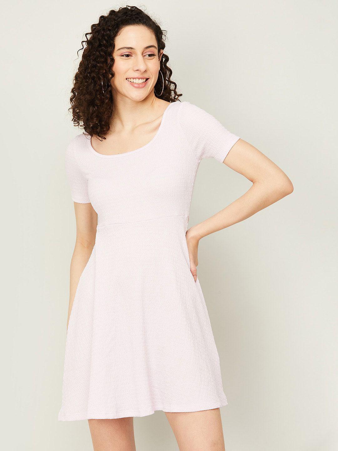 ginger by lifestyle round neck fit & flare dress