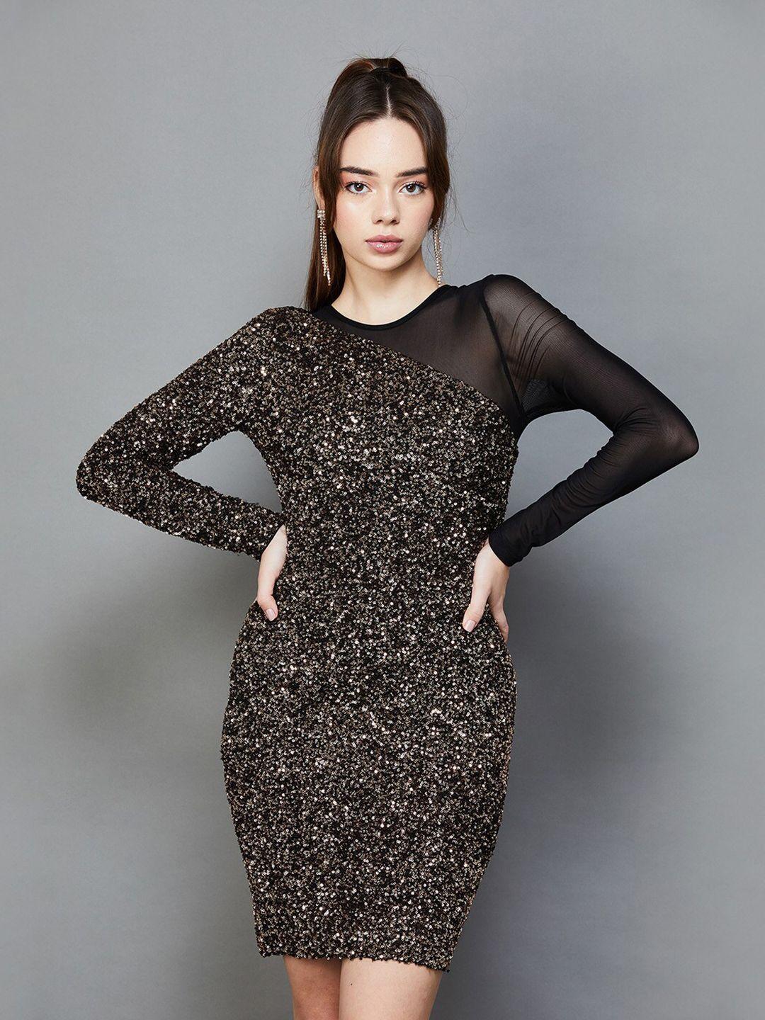 ginger by lifestyle sequinned embellished sheath dress