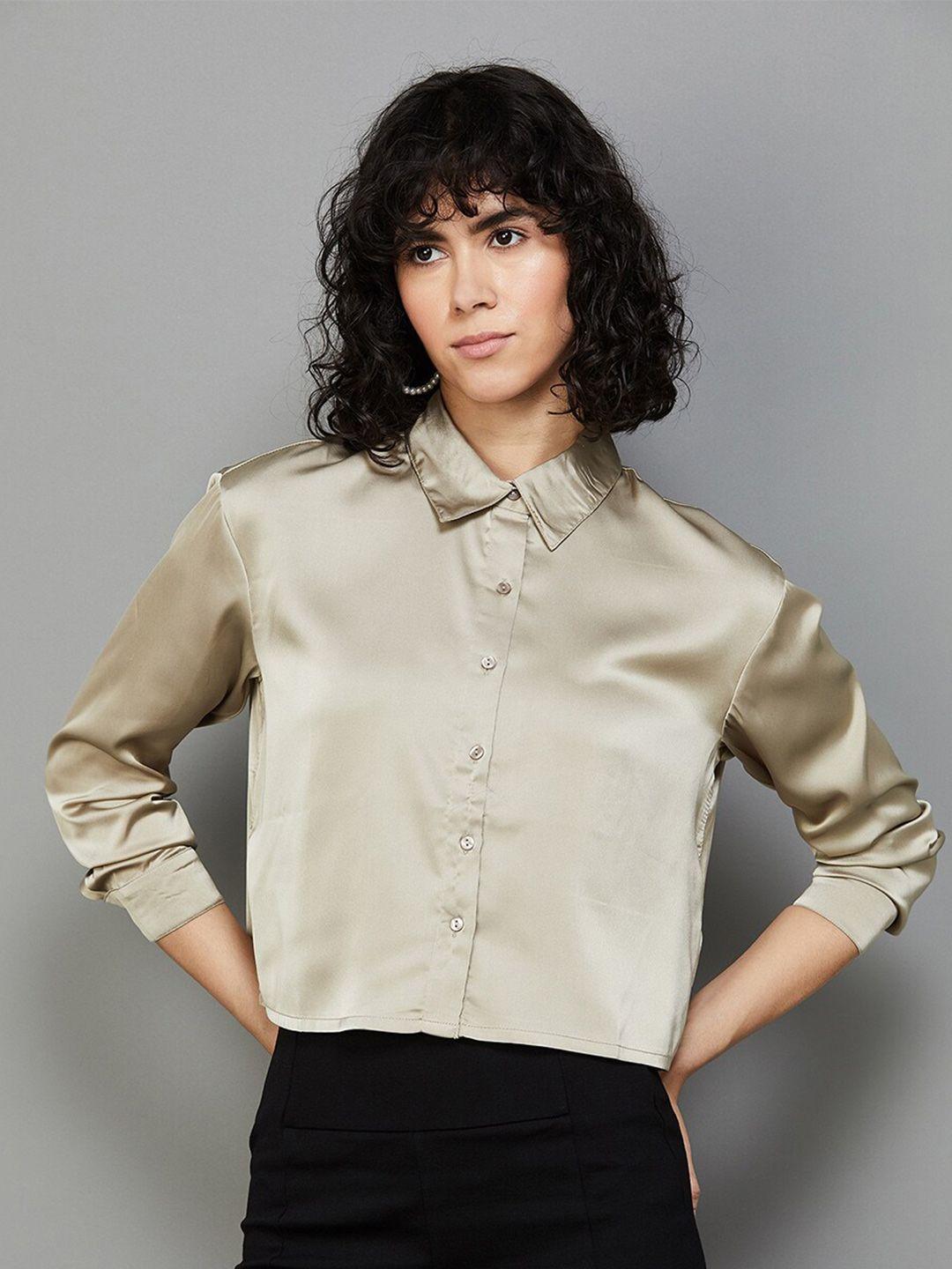 ginger by lifestyle shirt collar cuffed sleeves shirt style top