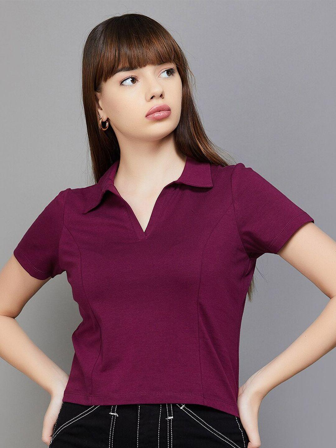 ginger by lifestyle shirt collar pure cotton top