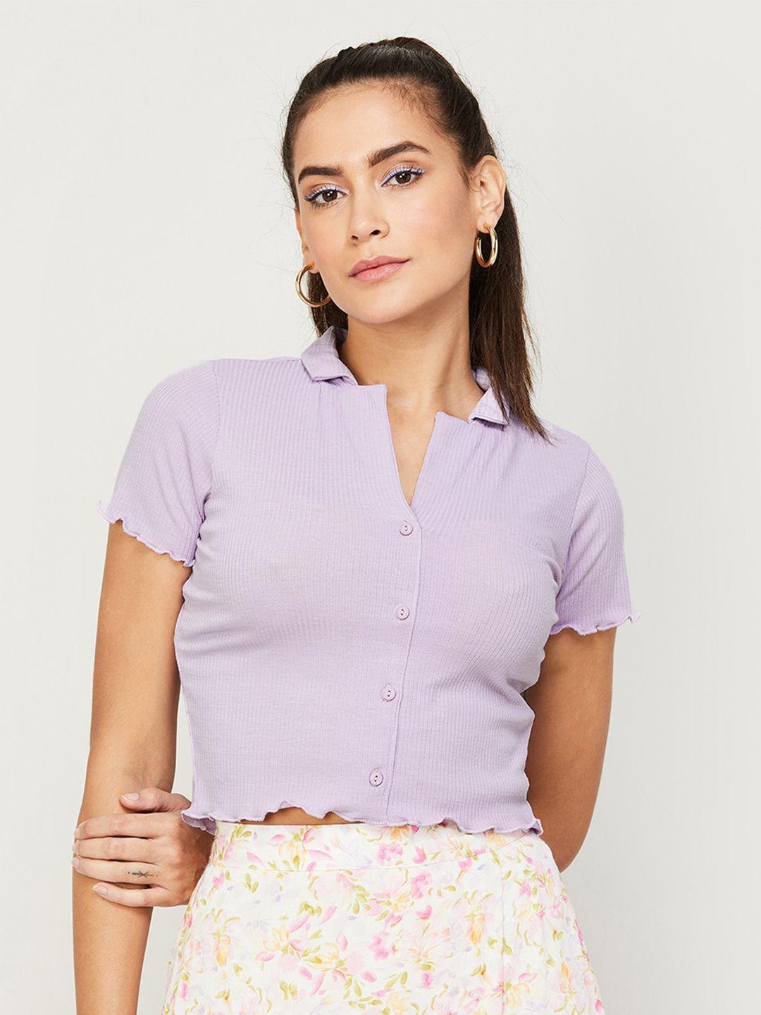 ginger by lifestyle shirt style crop top