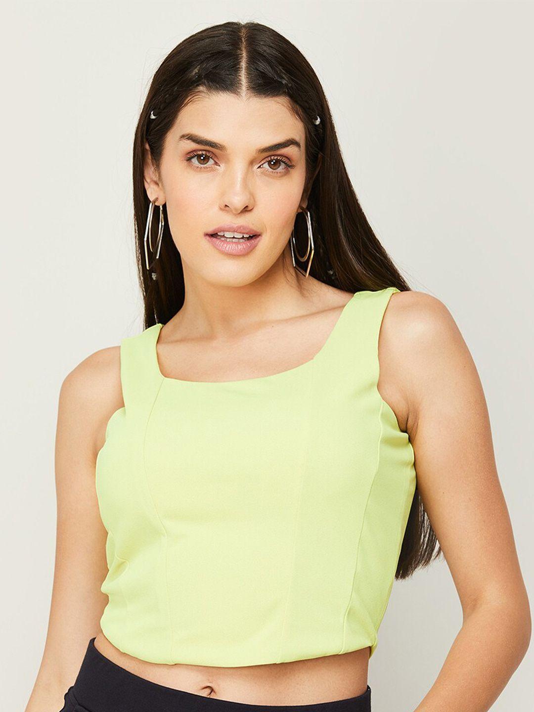 ginger by lifestyle square neck sleeveless crop top