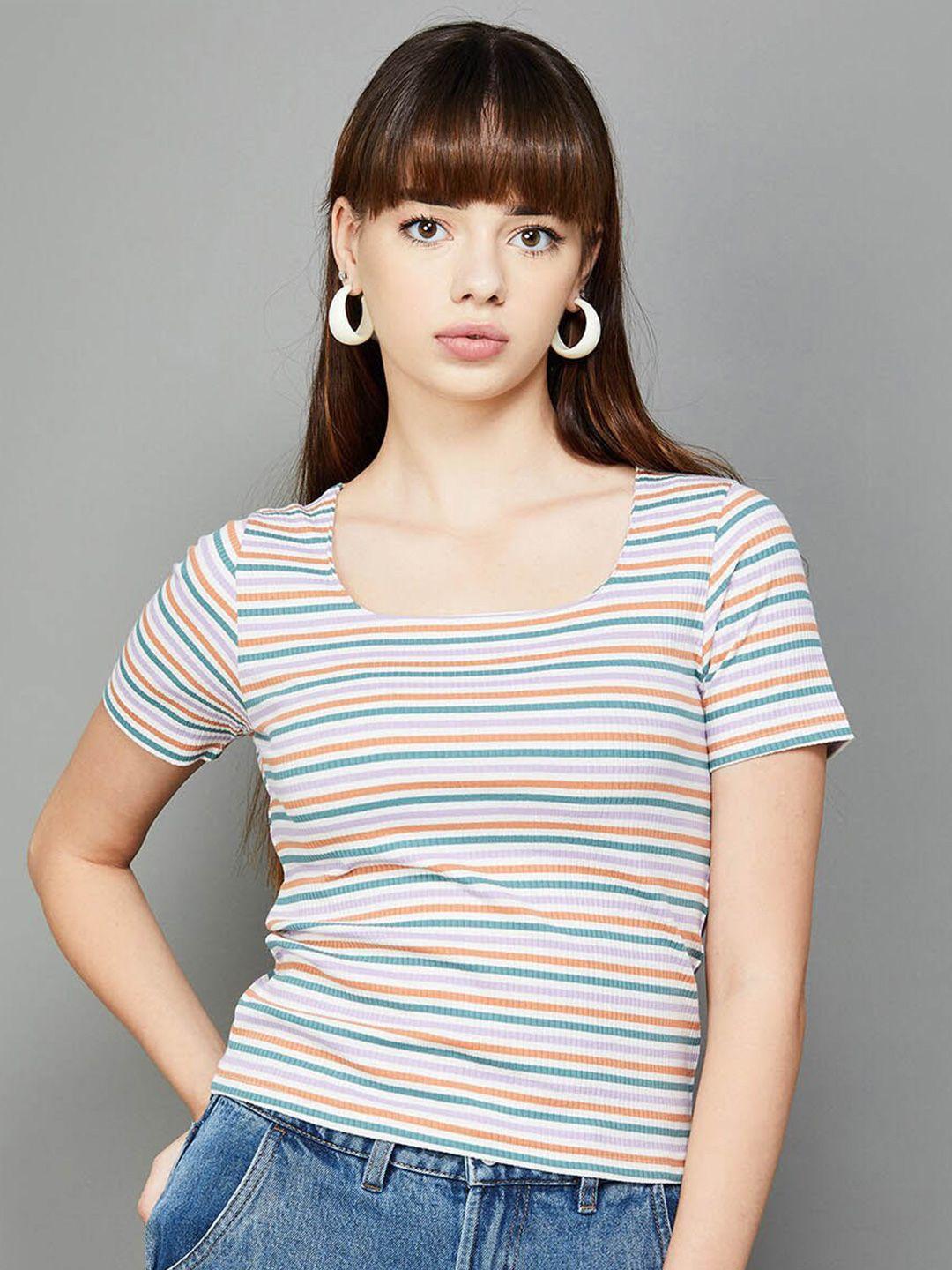 ginger by lifestyle striped cotton crop top