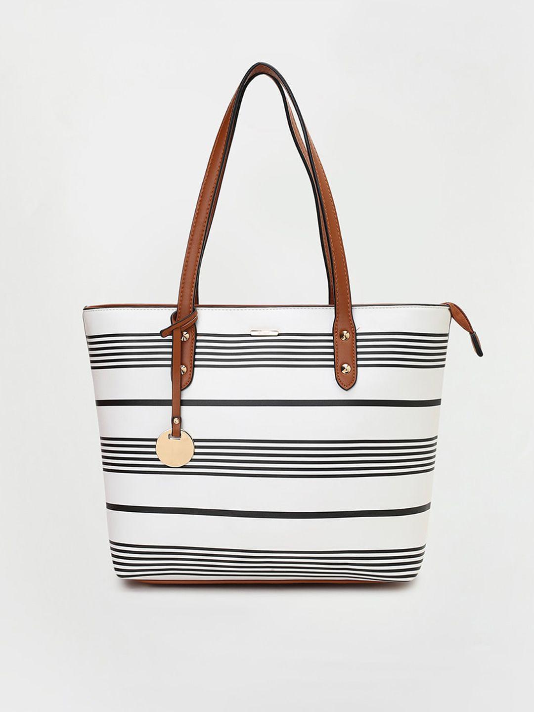 ginger by lifestyle striped oversized shopper shoulder bag