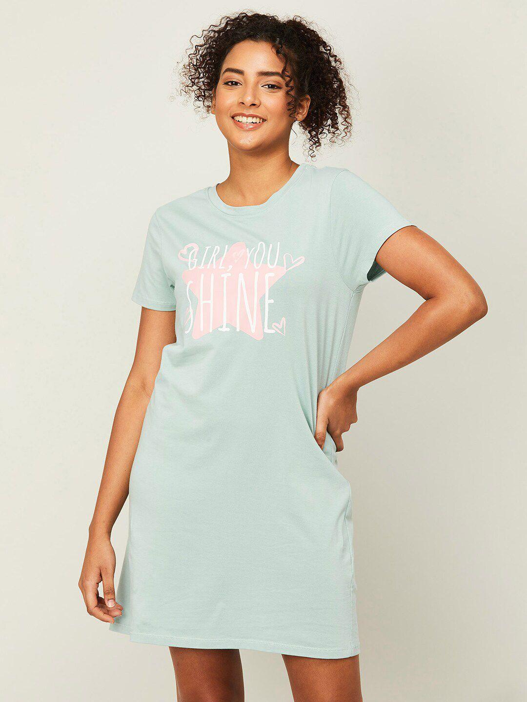 ginger by lifestyle typography printed pure cotton nightdress