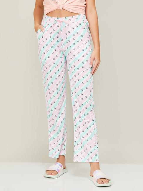 ginger by lifestyle white cotton printed pyjamas